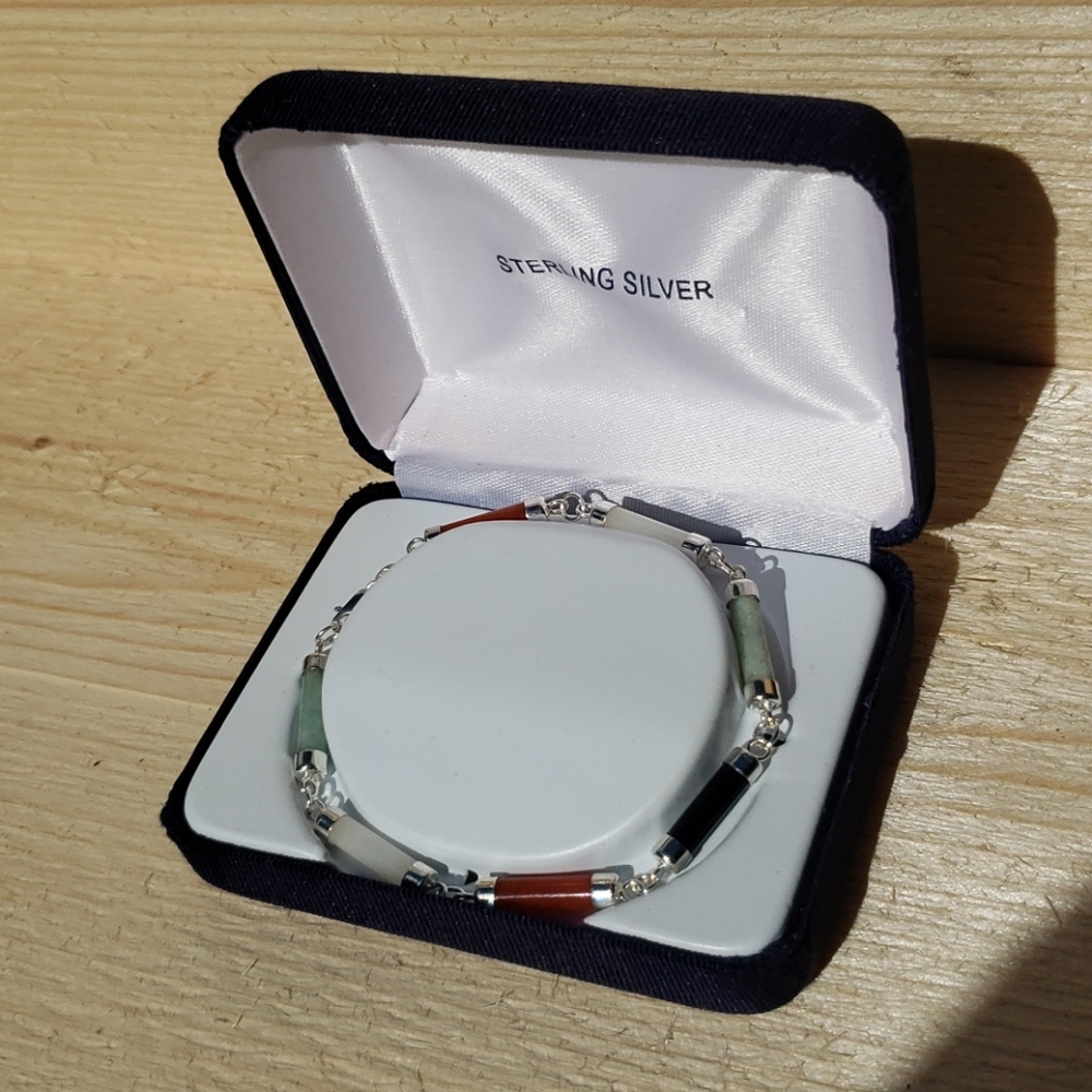 Jade Sterling Silver Bracelet